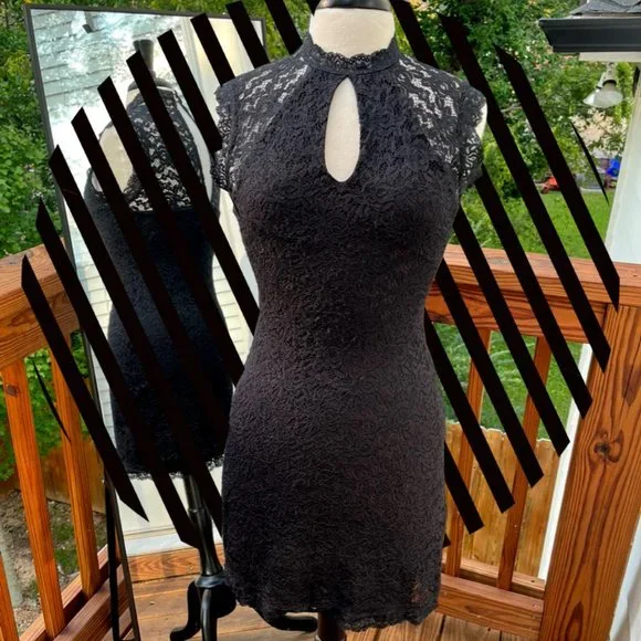 bebe black mesh dress Strappy Ruched Mesh Dress – bebe main image 1
